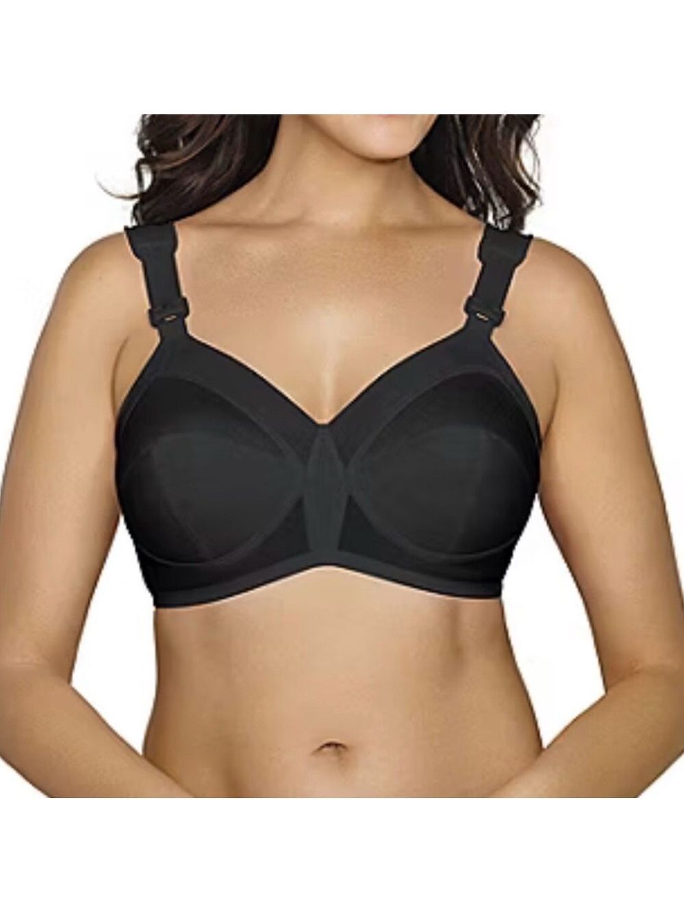 NWT Exquisite Form Supportive Seamless Black Bra - Women Intimates Size 38D
